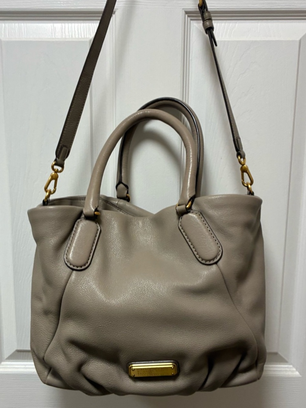 EUC! Marc Jacobs Electro Q Fran Pebbled Leather Satchel Shoulder Bag w/Strap